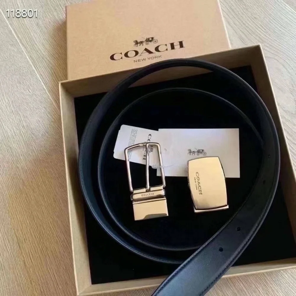 Coach SIGNATURE MOD PLAQUE HARNESS CUT TO SIZE REVERSIBLE BELT